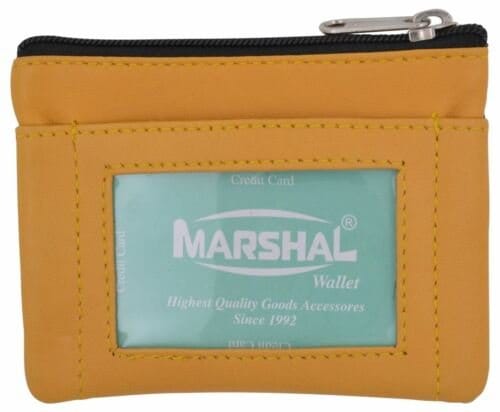 Genuine Leather Coin Change Purse With Front ID Window & Key Ring 710 Assorted c 7