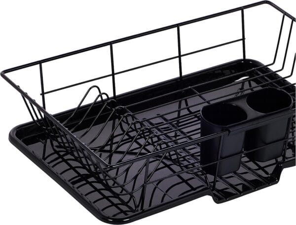 Sweet Home Collection Dish Drainer Drain Board and Utensil Holder Simple Easy to Use, 17" x 12" x 5", 7