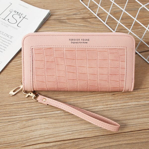 Women Leather Wallet with Wristlet Zip Around Clutch Large Travel Long Purse USA 7