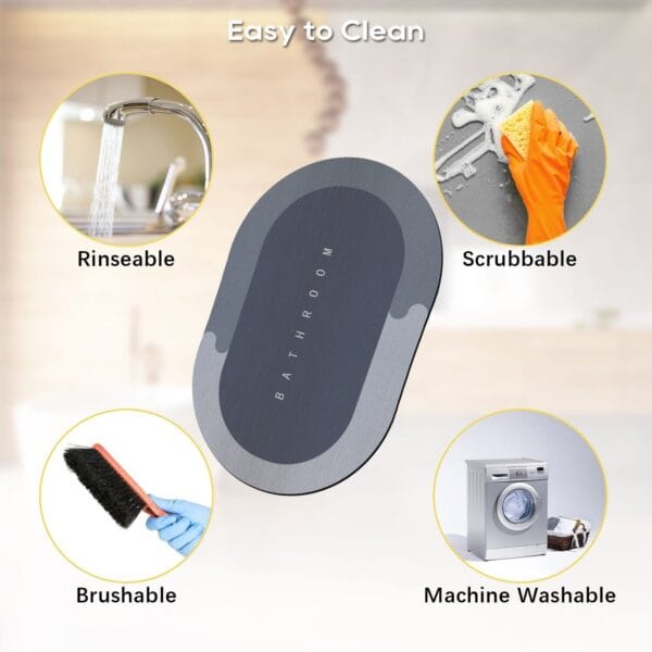 Quick Dry Absorbent Soft Bath Mat Bathroom Shower Rug Non Slip Home Floor Carpet 7