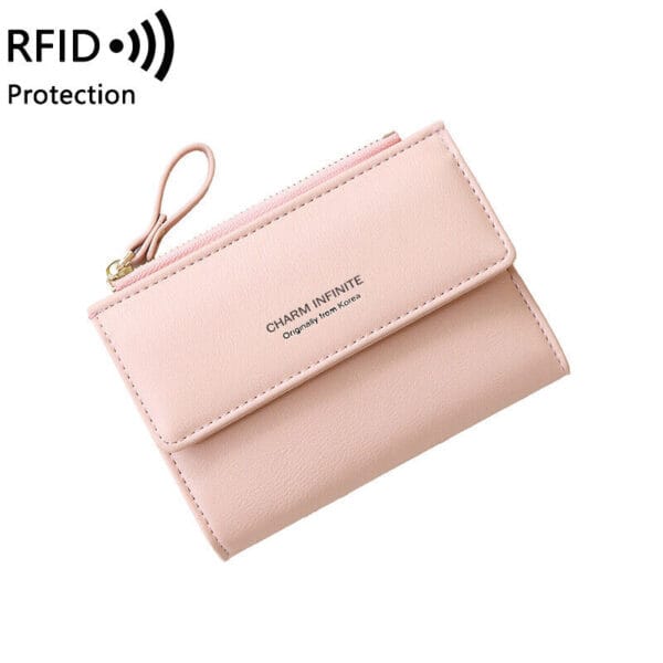 Women RFID Short Wallet Lady Small Handbag Bifold Leather Wallet with ID Window 29