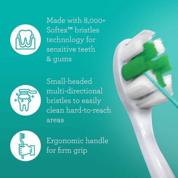 GuruNanda Butter On Gums with Softex Bristles, Ultra Soft Toothbrush for Kids & Adults, Helps with Sensitive and Receding Gums, Travel Toothbrush, Assorted Colors, Pack of 6