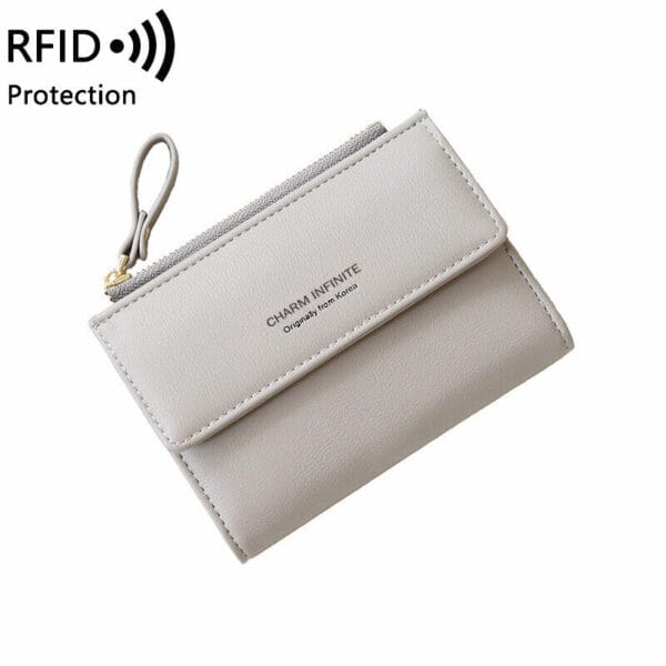 Women RFID Short Wallet Lady Small Handbag Bifold Leather Wallet with ID Window 30