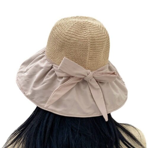a1 Women's UPF50+ Foldable Straw Sun Hat - Beach & Travel Summer UV Protection Hat