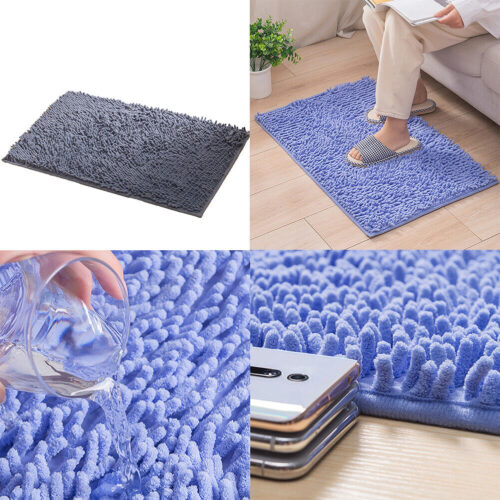 a1 Luxury Chenille Bath Rug Absorbent Soft Shaggy Non Slip Bathroom Mat Rugs
