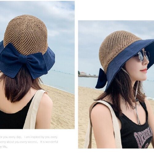 a2 Women Floppy Sun Beach Straw Hats Wide Brim Packable Summer Cap US