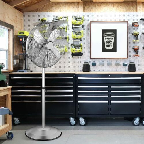 Simple Deluxe 16'' Pedestal Stand Fan,3Speed Heavy Duty Metal Fan for Industrial