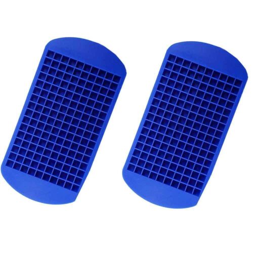 2x Ice Cube Maker Mold 160 Grids Mini Small Trays Silicone Bar Whiskey Cocktails