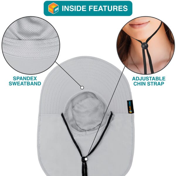 Safari Sun Hat for Women Summer Hats Wide Brim Ponytail Outdoor Working Hiking 29