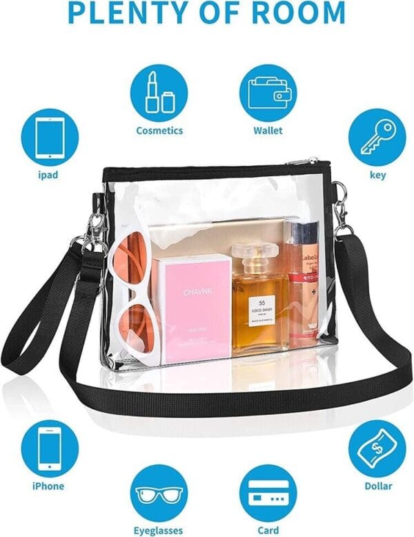 Clear Crossbody Purse Bag Stadium Approved Clear Tote Bag for Work Concert Sport 2