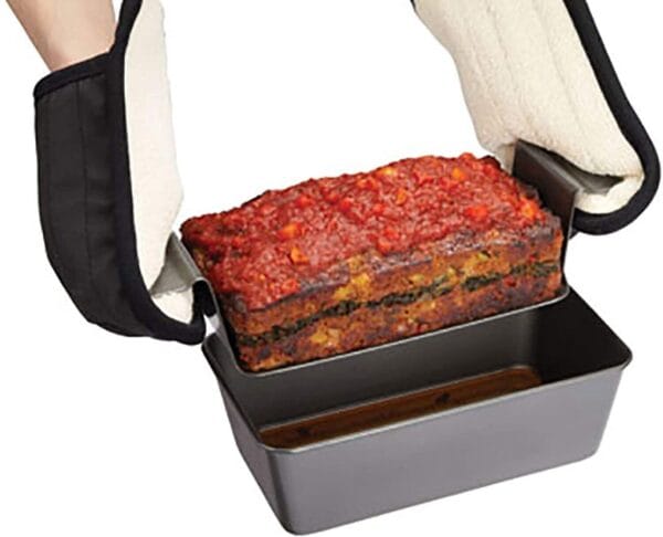 Chicago Metallic Professional Healthy Meatloaf Pan with Insert, 2-Piece Set Gray 2