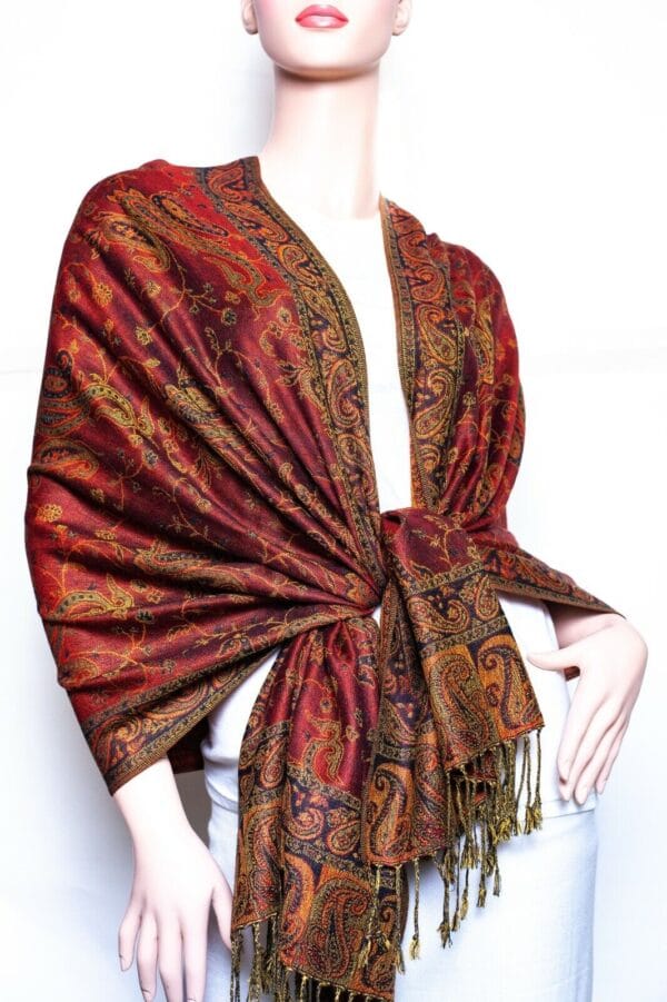 Jacquard Paisley Pashmina Shawl / Wrap / scarves 24 colors us wholesaler 77