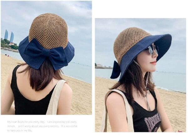 Sun Beach Straw Hats Wide Brim Packable Summer Cap 3