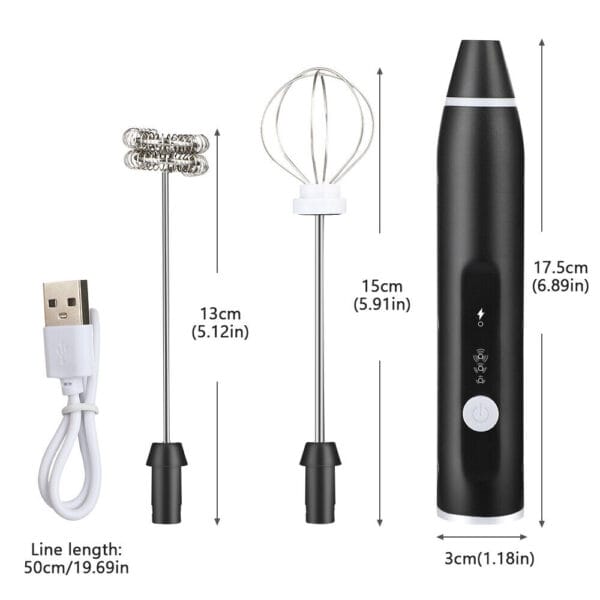 Electric Milk Frother Handheld Drink Foamer Coffee Mixer Egg Beater Double Whisk 14