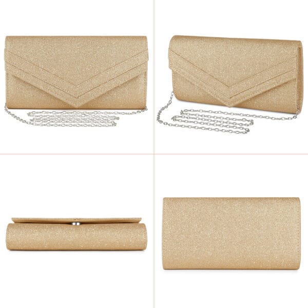 Women Sparkling Evening Envelope Clutch Bag Cocktail Party Wedding Banquet Purse 3