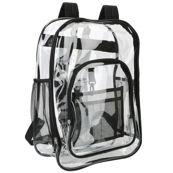 Heavy Duty Transparent Backpack See Through Book-bag Waterproof Clear Backpack 4