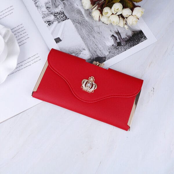 Women's Clutch PU Leather Wallet Long Card Holder Trifold Purse Slim Handbag US 4