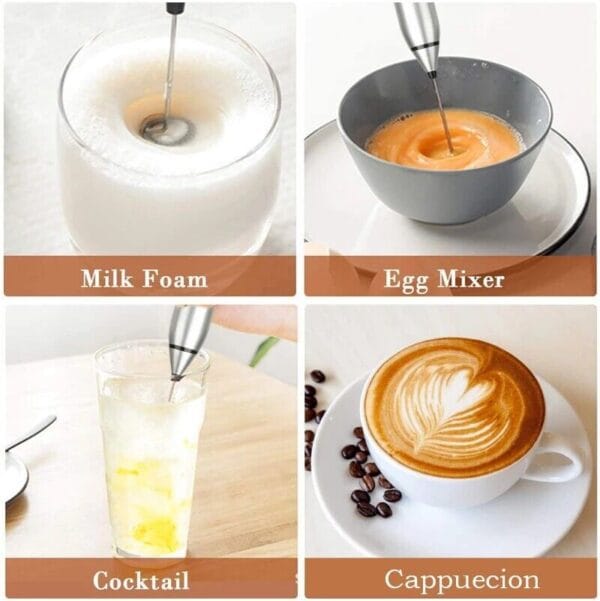 Electric Milk Frother Handheld Drink Foamer Coffee Mixer Egg Beater Double Whisk 13