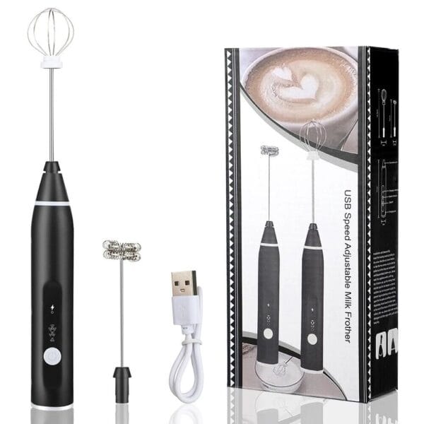 Electric Milk Frother Handheld Drink Foamer Coffee Mixer Egg Beater Double Whisk 12