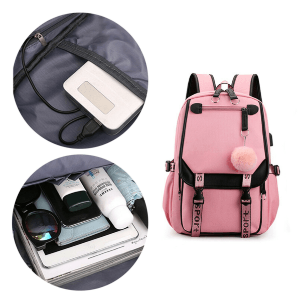 Women Girls Oxford Backpack 17" School Bag Waterproof Bookbag Travel Rucksack 6