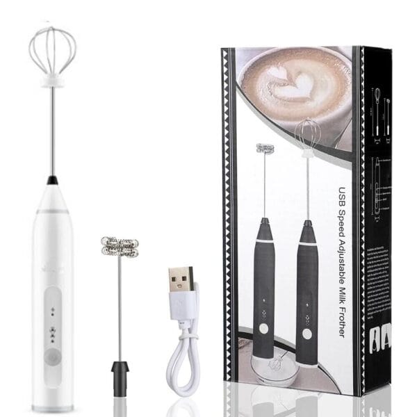 Electric Milk Frother Handheld Drink Foamer Coffee Mixer Egg Beater Double Whisk 11