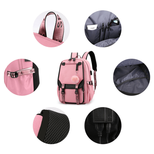 Women Girls Oxford Backpack 17" School Bag Waterproof Bookbag Travel Rucksack 7