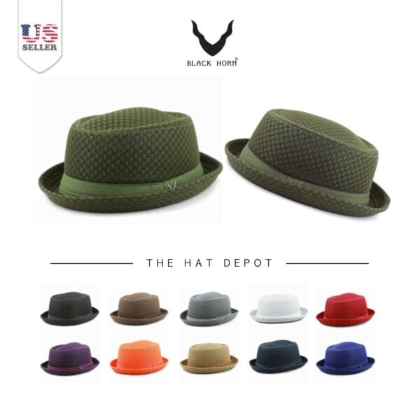 Porkpie Hat - Light Weight Classic Soft Cool Summer Mesh Porkpie Hat 7060 1