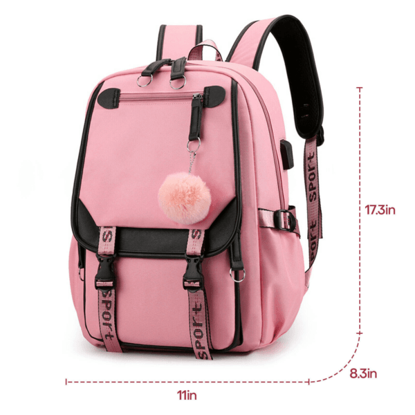 Women Girls Oxford Backpack 17" School Bag Waterproof Bookbag Travel Rucksack 8