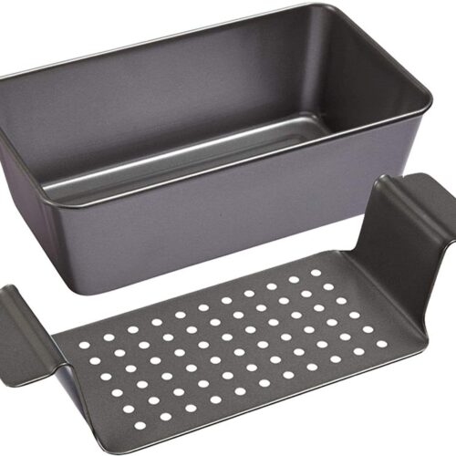s-l1600-144.jpg Chicago Metallic Professional Healthy Meatloaf Pan with Insert, 2-Piece Set Gray