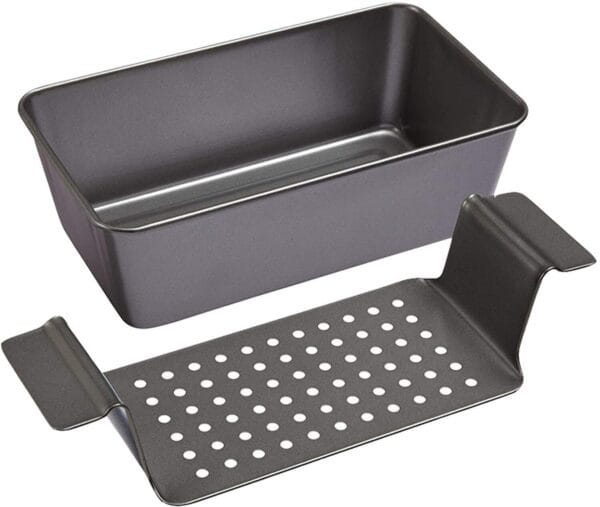 Chicago Metallic Professional Healthy Meatloaf Pan with Insert, 2-Piece Set Gray 1