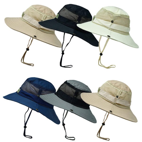 s-l1600-15-6.jpg Mens Womens Summer Bucket Boonie Hat Wide Brim Mesh Top Cotton Sport Fishing Cap