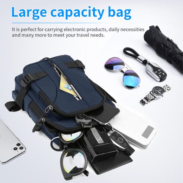 Men's Sling Shoulder Bag Anti-theft Chest Messenger Crossbody Backpack USB Port 11