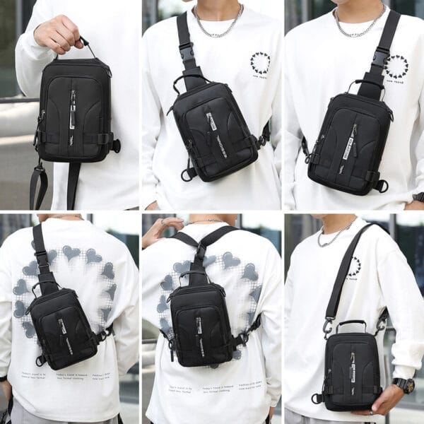 Men's Sling Shoulder Bag Anti-theft Chest Messenger Crossbody Backpack USB Port 13