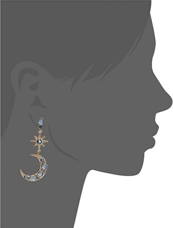 US Seller Betsey Johnson Celestial Moon & Star Drop Earrings 3
