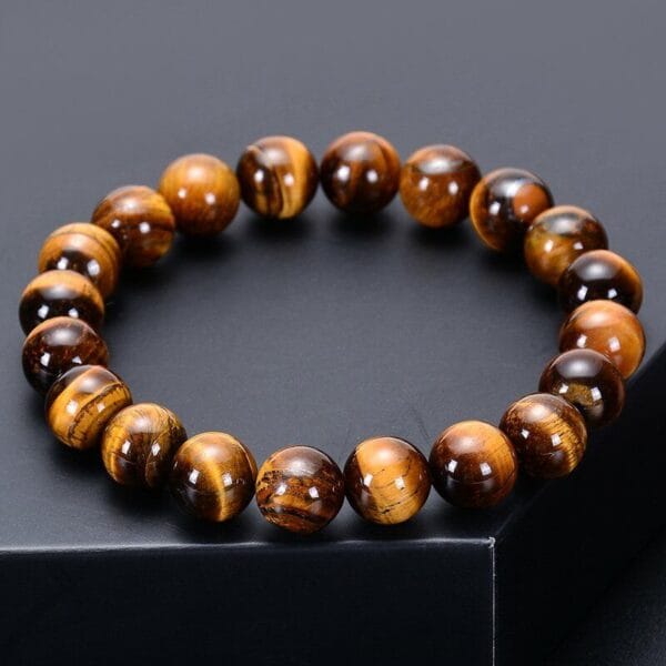 Tiger Eye Bracelet for Men Women Handmade Natural Stone Tiger Eye Beads Bracelet 13
