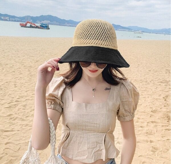 Sun Beach Straw Hats Wide Brim Packable Summer Cap 11