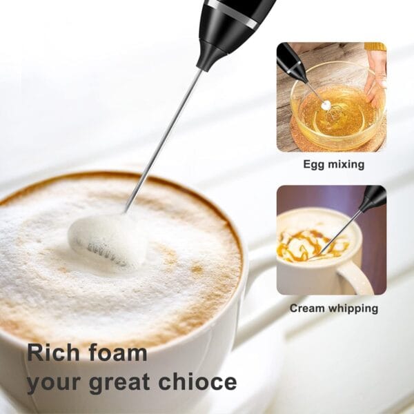 Electric Milk Frother Handheld Drink Foamer Coffee Mixer Egg Beater Double Whisk 10