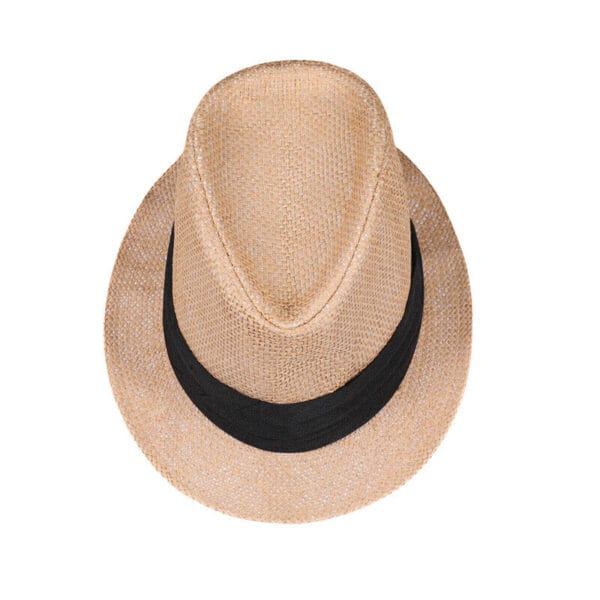 Unisex Summer Straw Fedora Hat Trilby Cuban Sun Cap Panama Short Brim Floral Hat 3