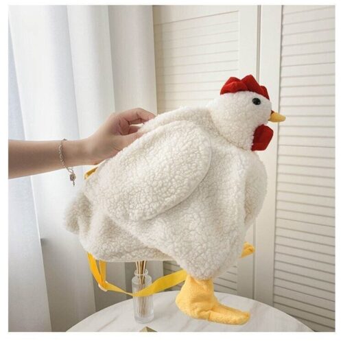 Women Faux Fur Shoulder Tote Cute Cartoon Chicken Plush Handbag Crossbody Bag US