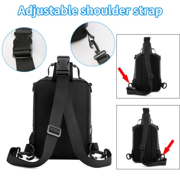 Men's Sling Shoulder Bag Anti-theft Chest Messenger Crossbody Backpack USB Port 15