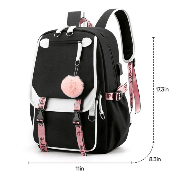Women Girls Oxford Backpack 17" School Bag Waterproof Bookbag Travel Rucksack 21
