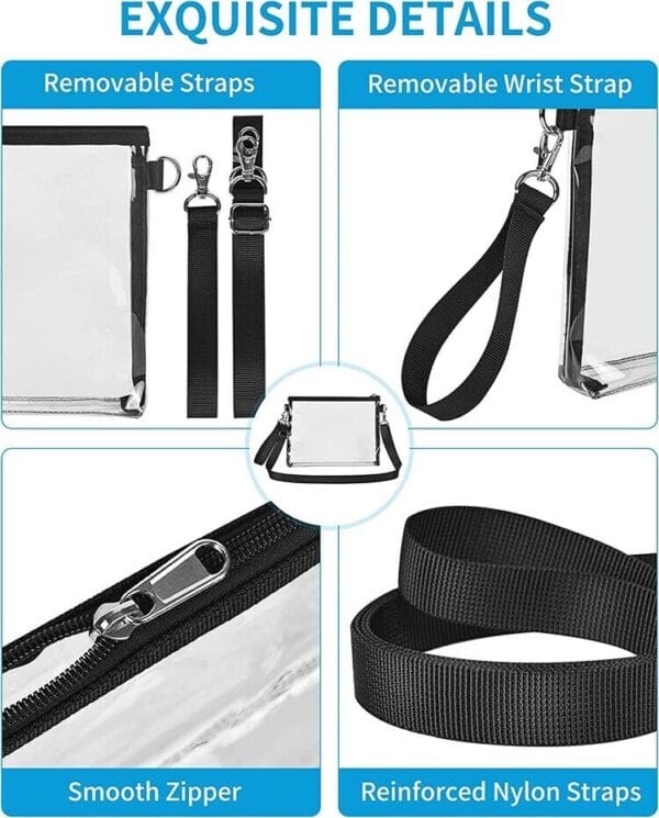 Clear Crossbody Purse Bag Stadium Approved Clear Tote Bag for Work Concert Sport 4