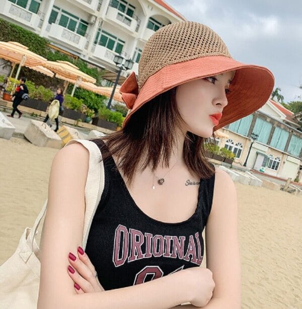 Sun Beach Straw Hats Wide Brim Packable Summer Cap 12