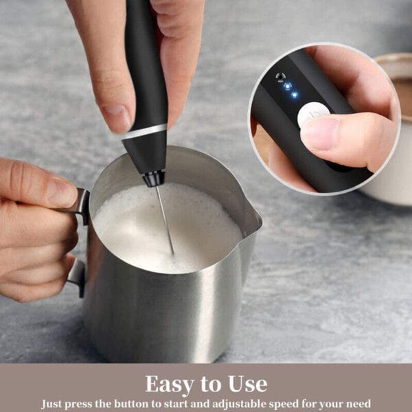 Electric Milk Frother Handheld Drink Foamer Coffee Mixer Egg Beater Double Whisk 9