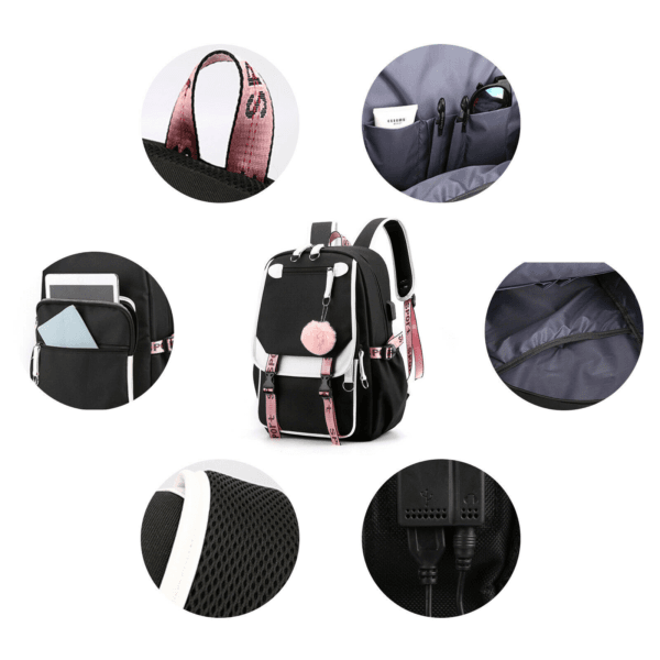Women Girls Oxford Backpack 17" School Bag Waterproof Bookbag Travel Rucksack 22