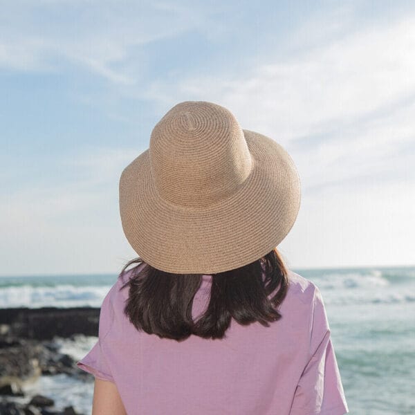 OH!SUNNY Women Panama Straw Hat Hepburn Style Wide Brim Sun Caps UPF 50+ Fedora 6
