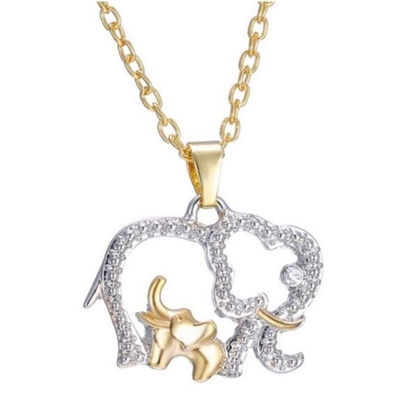 s-l1600-4-49.jpg Baby And Mom Dad Elephant Necklace With Crystal Jewelry Mother's Day Gift