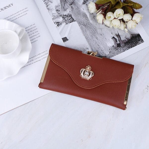 Women's Clutch PU Leather Wallet Long Card Holder Trifold Purse Slim Handbag US 14