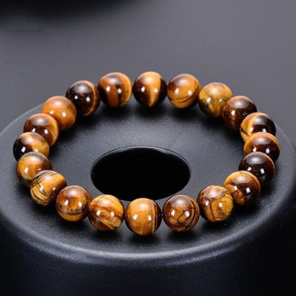Tiger Eye Bracelet for Men Women Handmade Natural Stone Tiger Eye Beads Bracelet 27