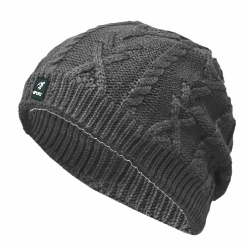 s-l1600 (57) Women Men Winter Knitted Slouchy Baggy Beanie Hat Solid Cotton Fleece Lined Cap Gray